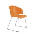 橘色椅座+鍍鉻椅腳
