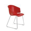 紅色椅座+鍍鉻椅腳