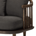 煙燻油裝橡木椅架 + 深褐色布料