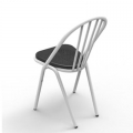 白色椅架+黑色橡木座墊