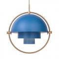藍色燈罩/ 黃銅燈架