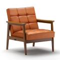 U499 咖啡色+胡桃木色椅腳