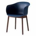 深藍色椅座+胡桃木椅腳