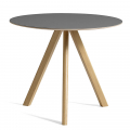 小型-灰色 linoleum 桌面+橡木桌腳