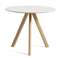 小型-白色 linoleum 桌面+橡木桌腳