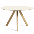 大型-白色 linoleum 桌面+橡木桌腳