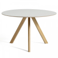 大型-米白色 linoleum 桌面+橡木桌腳