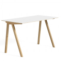白色 linoleum 桌面+橡木桌腳
