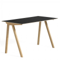 黑色 linoleum 桌面+橡木桌腳