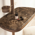 胡桃木支桿搭配咖啡色大理石桌面